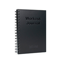 Agenda Diaria Negra en Oferta, Diario de Metas Mensuales, Libro de Ejercicios de Gimnasio, Bienestar, Ejercicio, Diario de Fitness, Cuaderno Espiral A5