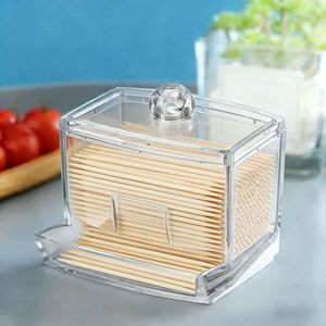 Cotton Swab Organizer Transparent Box With Lid For Desktop Storage PET Material - Product Image 3