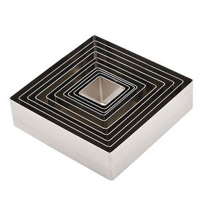 قالب موس مربع 4 5 6 7 8 10 11 12 14 بوصة من الفولاذ المقاوم للصدأ بارتفاع التراميسو 5 من قالب تزيين الكيك - Product Image 6