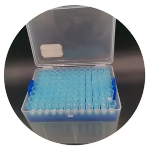 Tüm boyut evrensel plastik mikro pipet uçları farklı pipet kutusu için uygun-paketlenmiş sterilize mavi sarı beyaz