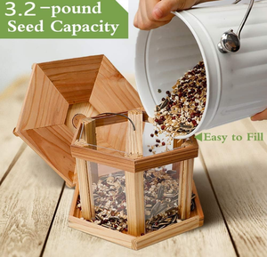 Mangeoire à oiseaux gazebo suspendue en forme d'hexagone pour observer les oiseaux sauvages en plein air FSC personnalisé - Product Image 2