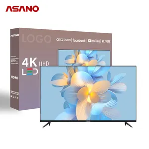 32 DE1 hochwertige rahmenlose schlanke Rahmen glänzend OEM 50 65 Zoll 32 75 LED 55 Zoll Smart HD 4K Smart TV ASANO LED-TV-Fernseher