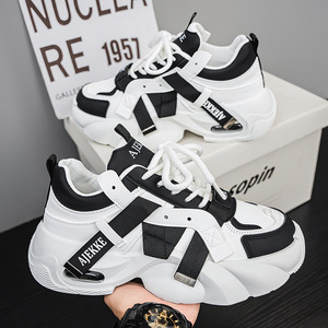 Chaussures de sport et de loisirs respirantes à lacets en maille synthétique, semelle épaisse, style haut de gamme, nouvelle collection printemps - Product Image 1