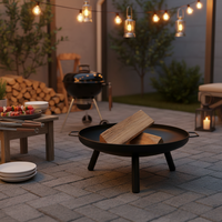 Brasero de table portable de 24 pouces, de haute qualité, à trois pieds, en fer, pour l'extérieur