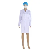 נשים ארוך שרוול לבן מעבדה מעיל מחורצים דש צווארון כפתור למטה טוניקת חולצה רפואי רופא אחות אחיד