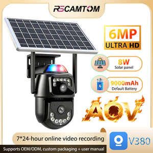 Cámara de Seguridad Rscamtom con Doble Lente 7*24 AOV PTZ, Batería Solar, 4G Sim, Grabación de 24 Horas, WIFI IP66, Audio Bidireccional Inalámbrico, CCTV - Product Image 1
