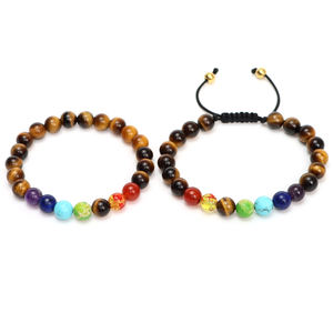 Bracelet en cristal fait main pour hommes et femmes, charme des sept chakras, pierres précieuses naturelles, style Feng Shui, bijoux tendance - Product Image 6