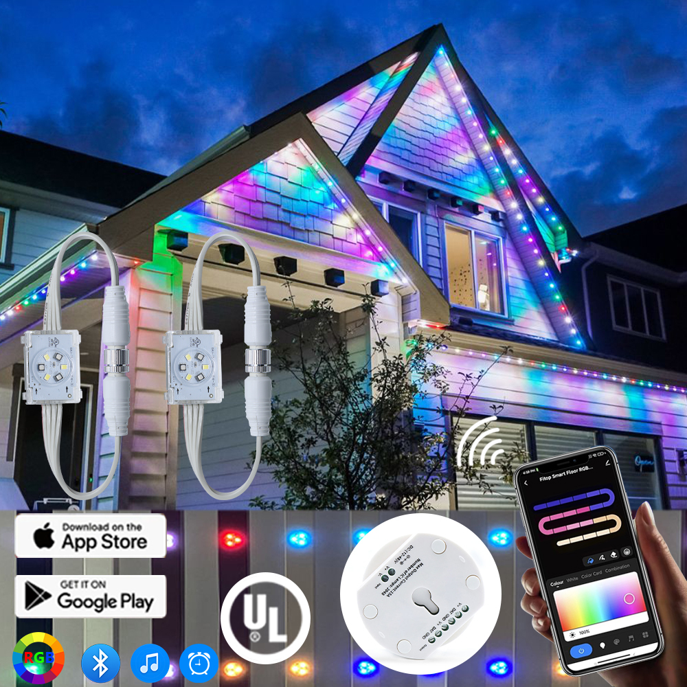 UL CUL 48V IP68 Permanent Outdoor Christmas Decorations Lights 200ft 300ft UCS2904 Eaves Pixel Point Light