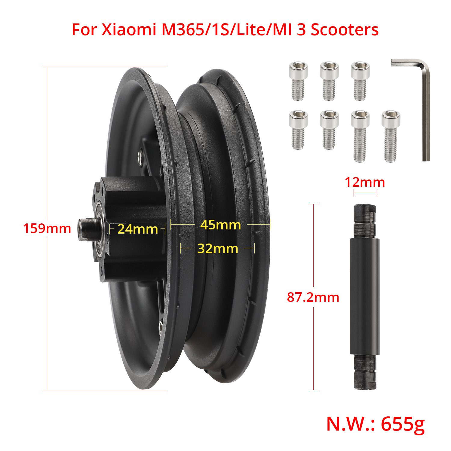 Ulip Split Rear Hub for xiaomi M365/1S/MI3/Lite scooters
