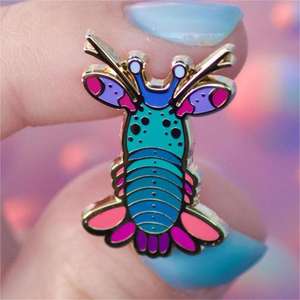 Fabrica barato de fábrica personalizado <span class=keywords><strong>Mantis</strong></span> Camarón Mini acuario recuerdo esmalte duro pines buen Pin de Metal para regalo de venta - Product Image 3