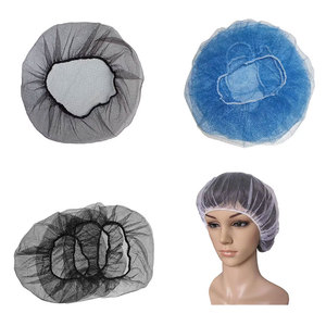 Einweg-Polyester-Bouffant-Rundhaarnetz Nylon-Haarnetz kappe Weiß/Braun/Schwarz 21 "15GSM-Netzkappe - Product Image 3