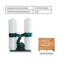 Collecteur de sciure de bois double sac MF9022 3Kw pour ateliers de menuiserie et de confection, Nouveau 2020, Approvisionnement direct usine, Moteur inclus