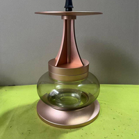 Nouvel ensemble de chicha arabe moderne, portable, en aluminium et verre, durable, double base, grand modèle, avec un seul tuyau, coffret cadeau, kit complet