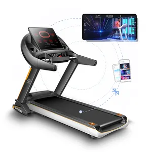 YPOO mesin trademill bermotor, treadmill dc motor fitness lari dengan aplikasi YPOOFIT