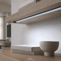 Bande lumineuse LED anti-éblouissement à montage en surface, blanc froid 6500K, AC230V, 8,5W par mètre, SMD2022, boîtier noir, NEON FLEX
