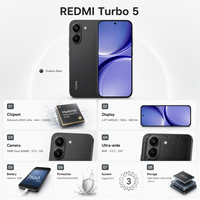 Nouveau smartphone de jeu Redmi Turbo 5 original avec double SIM, reconnaissance faciale, écran AMOLED, appareil photo 50MP+8MP, téléphone Android Xiaomi