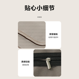 Travel Toiletry <b>Bag</b> <b>Large</b> Capacity Foldable Hangable With Hook For Trip <b>Storage</b> Polyester Rectangle Khaki Black - Product Image 2