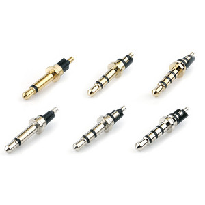 Earphone <b>plug</b> with black glue gold-plated four pole audio <b>plug</b> 2.5/<b>3</b>.5mm male head welding interface - Product Image 2