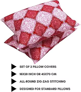 Phong cách lạ mắt Thiết kế đẹp cotton pha trộn Nữ Hoàng bedsheet với 2 gối bao gồm Maroon 90x85 inch mềm bền và thanh lịch bộ đồ giường - Product Image 6