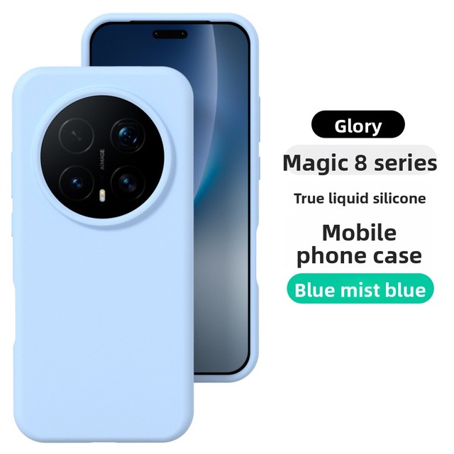 Compatible Honor Magic8 Pro & X500 Pro Matte Liquid Silicone Mobile Phone Case Solid Color Simple Shockproof Design