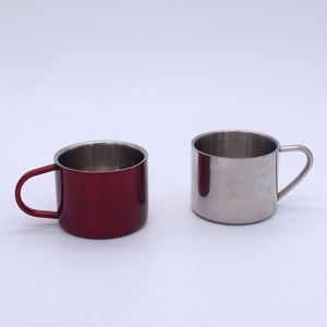 แก้วกาแฟสแตนเลส 304 แก้วมีหูจับเดี่ยว แก้วน้ำเด็กอนุบาลมีหูจับเดี่ยว - Product Image 1