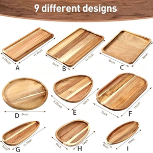 Piatti in Legno di Acacia Vassoio di Servizio in Legno Piatto per Cena Natalizia e Vassoi Tagliere per Formaggi Frutta Biscotti Dessert - Product Image 2