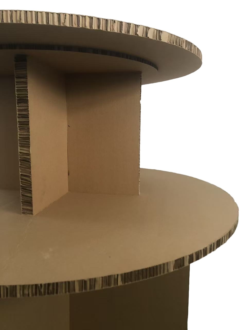 Detachable Cardboard Advertising Wine Display Stand 2 Tier Round 200kg Weight Capacity Floor Stand Shelf Customized Color & Logo — view 5