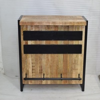 Table de bar haute en bois de manguier et en fer de style industriel moderne pour la maison, les pubs, les clubs, les salles à manger et les hôtels