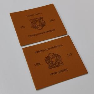 XP-ป้ายหนังสี<span class=keywords><strong>ดำ</strong></span>แบบทำด้วยมือแบบพรีเมี่ยมป้ายนูนสำหรับกางเกงยีนส์หมวกแจ็คเก็ตเสื้อผ้า - Product Image 4