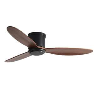 Ventilador de techo moderno y sencillo con control remoto, de madera elegante, sin luz. - Product Image 1