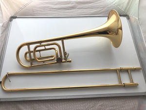 <span class=keywords><strong>Trombone</strong></span> ténor BB <span class=keywords><strong>plat</strong></span> de haute qualité, nouveau design, avec finition laquée or, instrument en laiton - Product Image 4