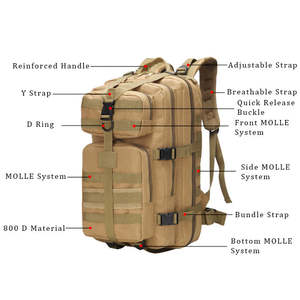 2023 Hombres al por mayor de 35L Sistema MOLLE personalizado 3 días Bug Out Bag Asalto Senderismo Mochila táctica - Product Image 3