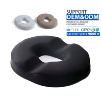 Coussin de siège ergonomique en mousse à mémoire de forme noir en forme de donut pour le coccyx, les douleurs, la sciatique et la grossesse par Ergonomic Innovations