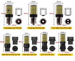 Feux arrière LED Falconsight T20 à haute luminosité avec puces 3014, clignotants T15, feux <span class=keywords><strong>de</strong></span> <span class=keywords><strong>recul</strong></span> W16W, clignotants scintillants, rouge ambre - Product Image 4
