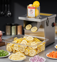 Machine à découper les légumes multifonctionnelle en acier inoxydable avec moteur électrique, coupe-frites en forme de dents de loup, trancheuse et hachoir