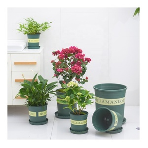 Maceta de plástico duro grande y redondo para jardín, Maceta de jardín, Maceta de flores, color verde y NEGRO, 1, 1,5, 2, 3, 5 y 7 galones - Product Image 1