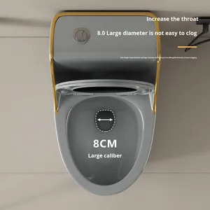 Ceramica moderna un pezzo Super vorticoso sifone ad alto impatto Anti-block odore deodorante serbatoio nascosto facile da pulire smaltato - Product Image 5