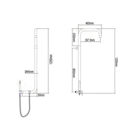 Douche murale en acier inoxydable pour l'extérieur Robinets de douche chaude et froide pour salle de bain Piscine Conception de pluie Douche extérieure