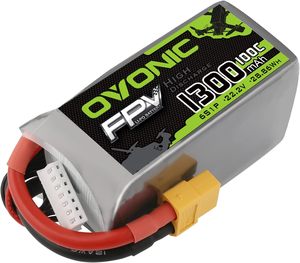Batería Lipo OVONIC 6S 1300mAh 22.2V 100C XT60 para Dron de Carreras FPV RC Quadcopter - Product Image 1