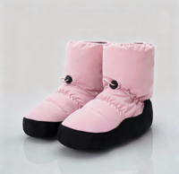 Bottines chaudes pour femmes, chaussures de danse d'hiver antidérapantes pour filles, bottes de ballerine