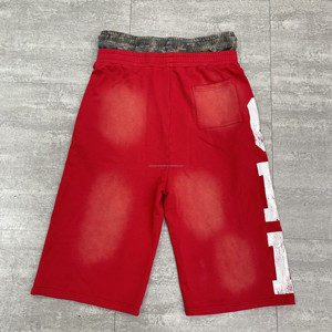 Pantaloncini Bermuda Larghi Personalizzati in Cotone 100% con Doppia Vita, Lavaggio Acido, Effetto Sbiadito <span class=keywords><strong>e</strong></span> Stampa Serigrafica, Stile Vissuto, da Guangzhou Shangshang - Product Image 2