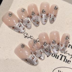 Uñas Postizas Reutilizables <span class=keywords><strong>de</strong></span> Diseño <span class=keywords><strong>de</strong></span> Lujo, Cobertura Completa, Forma Almendrada Mediana, 100% Hechas a Mano, Proveedor <span class=keywords><strong>de</strong></span> Uñas <span class=keywords><strong>de</strong></span> Alta Calidad - Product Image 3