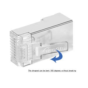 Защитный штекер CAT6 <span class=keywords><strong>3U</strong></span> 1U FU позолоченный экологичный ПК 4up4down 1,1 мм отверстия 8p8c <span class=keywords><strong>rj45</strong></span> Cat6 FTP-коннектор - Product Image 3