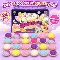 24 Jouets Squishy Colorés – Boîte Surprise 24 Pièces – Jouets Sensoriels Souples Anti-Stress à Presser – Vente en Gros