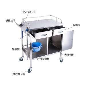 Carrito de Emergencia de Acero Inoxidable, Hermoso y Elegante, con Puerta Única de Apertura Superior, para Hospital - Product Image 3
