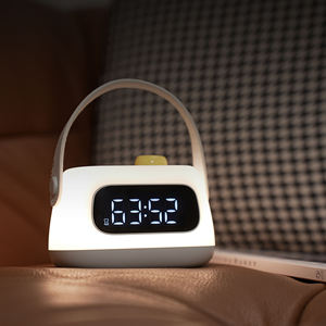 Dimmable USB Rechargeable LED Handheld Night Light with Alarm Clock Portable <b>Touch</b> Bedside <b>Lamp</b> for Kids Baby Bedroom - Product Image 5