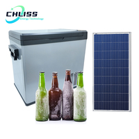 Réfrigérateur solaire pour voiture à économie d'énergie 50L DC12V, réfrigérateur solaire portable avec compresseur efficace, écologique pour le camping et la voiture