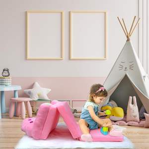Okul ve yatak odası süslemeleri için bebekler için pembe taç tasarım katlanabilir peluş karikatür çekyat - Product Image 4
