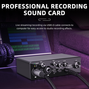 Ensemble complet <span class=keywords><strong>d</strong></span>'<span class=keywords><strong>enregistrement</strong></span> de podcast GAX-MR22P, microphone à condensateur, interface audio USB et casque de monitoring pour <span class=keywords><strong>studio</strong></span>/vlogging - Product Image 2