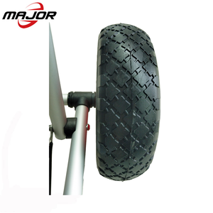 Vente d'usine Remorque pliante pour bateau en argent Chariot de plage en aluminium Chariot à main pour canoë kayak avec roue à ballon - Product Image 6